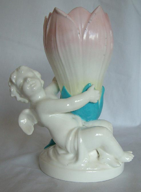 antique English porcelain Mintons cherub vase